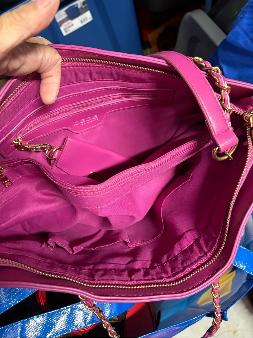 Hot Pink Studded Tote Bag